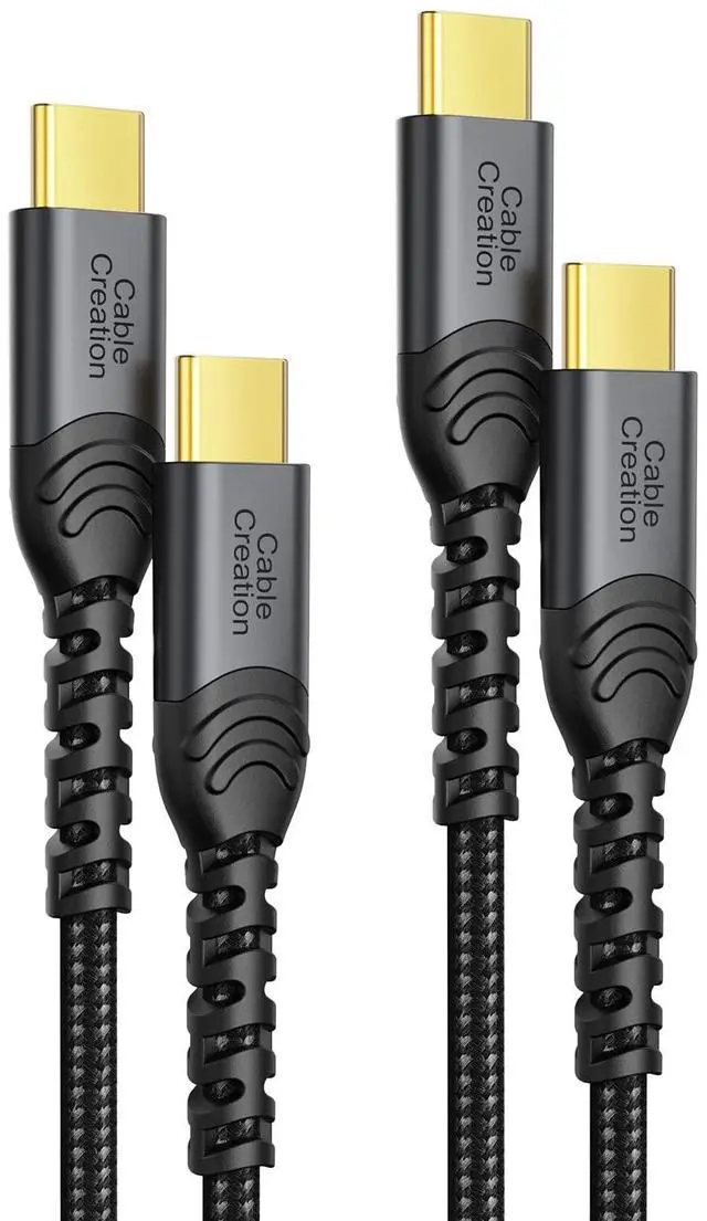 Main image of USB C to USB C Cable 6.6ft 2PACK, 60W USB-C Fast Charging Cord, Double-Braided Type C to C Work with iPhone 15/16, iPad, Galaxy S24 23 22, Powerbank, Tablet, Android Phone