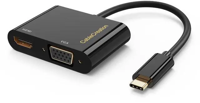 Alt view image 7 of 7 - 2 Pack USB C to HDMI VGA Adapter, VGA to USB-C Adapter, Type C VGA Multiport Adapter Compatible with iPhone 15 Plus/15 Pro Max, Galaxy S22 Ultra, MacBook Pro, XPS 13, iPad Pro 2020,