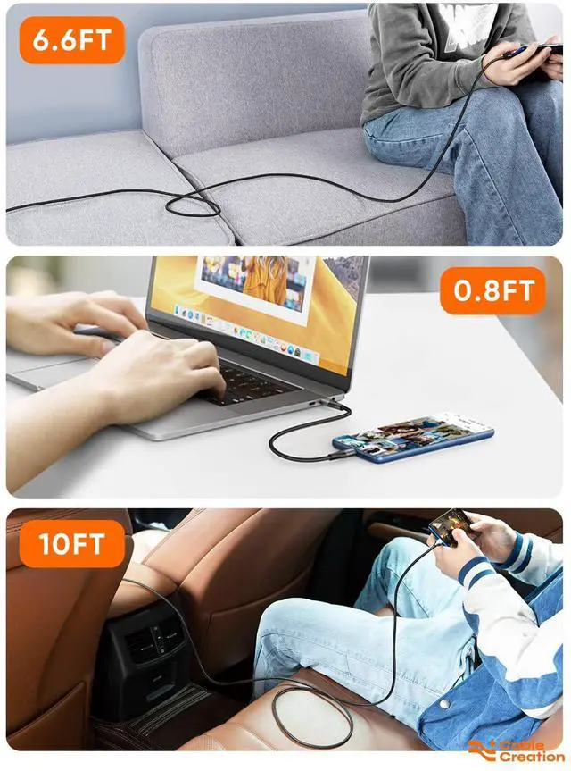 Alt view image 7 of 7 - Short USB C to USB C Cable 60W, USB C Charger Cable 0.8FT, Double-Braided Exterior Compatible with iPhone 15, Galaxy S23 Ultra S22 S21 S20 Note 20, MacBook, iPad mini 6, iPad Pro