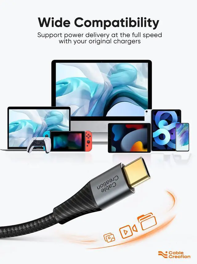 Alt view image 6 of 7 - Short USB C to USB C Cable 5 Pack, Type C Fast Charging USB C Cable 0.8FT, Double-Braided Exterior Compatible with Galaxy S22 Ultra S22 S21 S20 Note 20, MacBook, iPad mini 6,