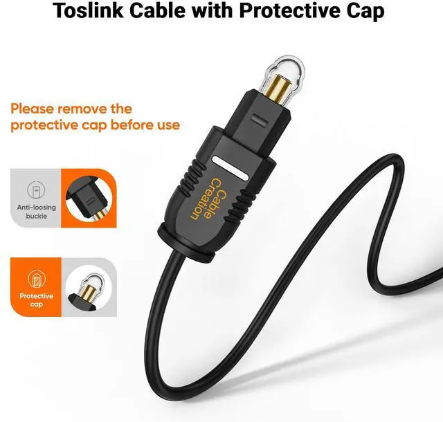 Alt view image 3 of 7 - Optical Digital Audio Cable 15FT, Thin Fiber Optic Toslink Gold Plated Optical S/PDIF Cord for Home Theater, Sound Bar, TV, PS4, Xbox, DVD/CD Player, Game Console& More, Black