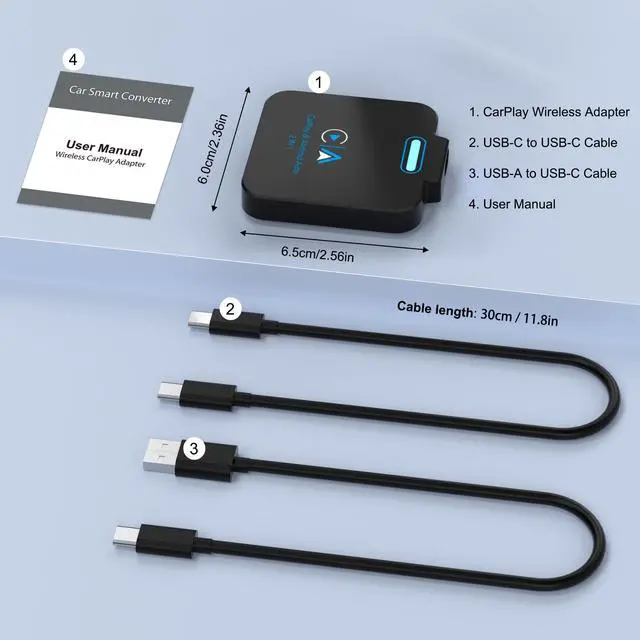 Alt view image 7 of 7 - Android Auto & CarPlay Wireless Adapter - 2 in 1 Wireless for iPhone & Android, Plug & Play for Factory Wired Cars - Supports iOS 10+