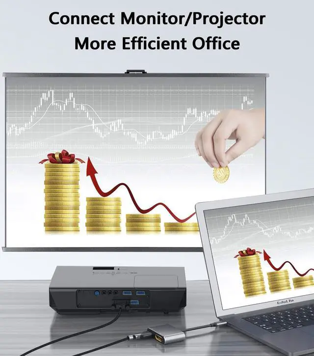 Alt view image 6 of 7 - USB C to Dual HDMI Adapter 4K@60Hz, Type C to HDMI Splitter for Dual Monitors, USB C Hub Extend Display for MacBook Air/Pro, More Laptops with Thunderbolt 3/4 Ports