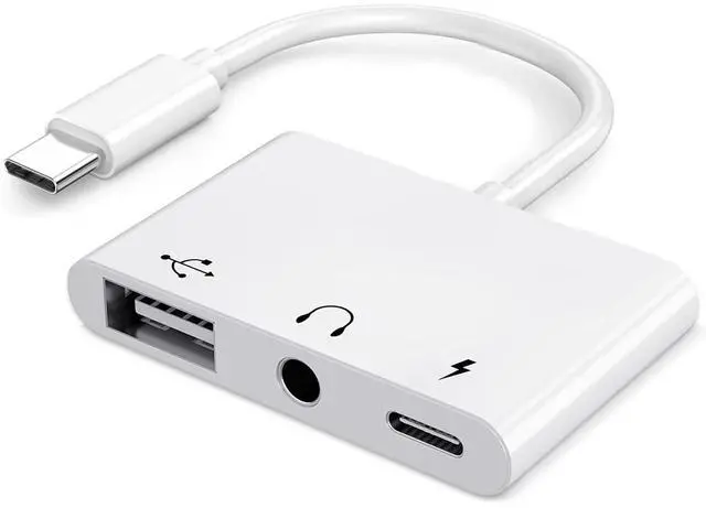 Main image of USB C to USB Adapter, 3 in 1 AUX/USB to USB C Adapter with 3.5mm Headphone Jack + OTG + 60W PD Fast Charging Port,Compatible with iPhone 15/16, iPad Pro, MacBook and More