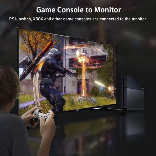 Alt view image 7 of 7 - HDMI to VGA 6FT, Uni-Directional HDMI Computer to VGA Monitor Cable (Male to Male) Compatible for Desktop, Laptop, PC, Monitor, Projector, HDTV, Raspberry Pi, Roku, Xbox and More (2PCS)