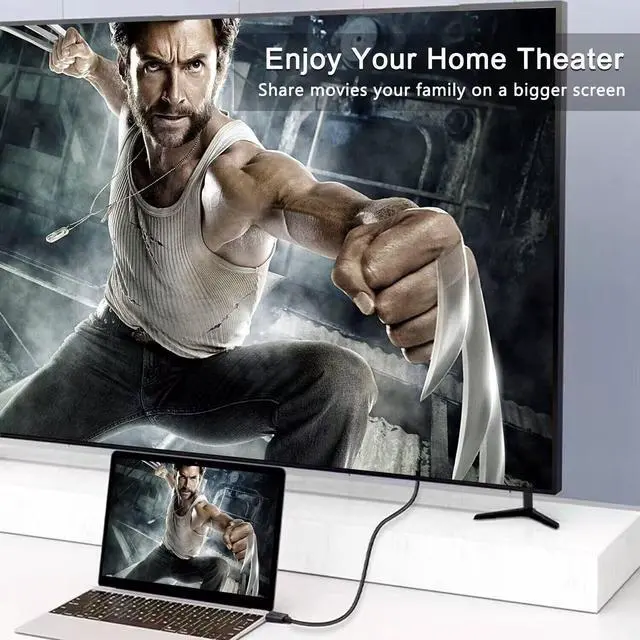 Alt view image 2 of 7 - USB to HDMI Adapter Cable, USB 3.0 to HDMI Male 1080P HD Monitor Display Audio Video Converter Cable Cord Supports Windows 7/8/8.1/10-2M