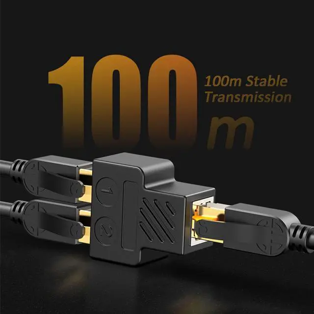 Alt view image 5 of 7 - RJ45 Ethernet Splitter 1 to 2, Mini Gigabit Network Ethernet Switch with USB Power Cable, CAT 5/6/7/8 Network Cable (Support Two Devices Online at The Same Time)