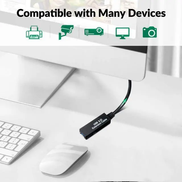 Alt view image 6 of 7 - 75FT USB 3.0 Active Extension Cable, USB 3.0 Extension Cord A-Male to A-Female, With High-Speed Data Signal Amplifier, Compatible With Quest 3.VR,Rift.360 Kinect. Xbox,Webcam.PS4 HD Camera or More