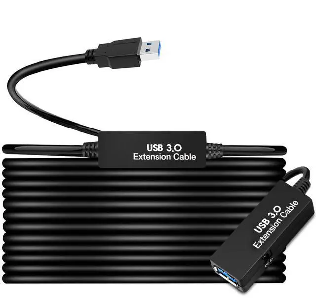 Main image of 50FT USB 3.0 Extension Cable,Active Type A-Male to A-Female Extender Cord, 2 Signal Boosters,Compatible Oculus Quest 2/3 VR,Printer, Webcam,Xbox, PS4 and More,