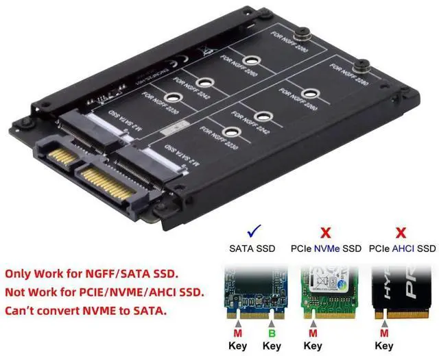 Alt view image 4 of 7 - Vszerda Dual NGFF B+M Key M.2 SSD Card JOBD Raid0 Span Bridge to 2.5inch SATA Combo HDD Disk Drive Enclosure