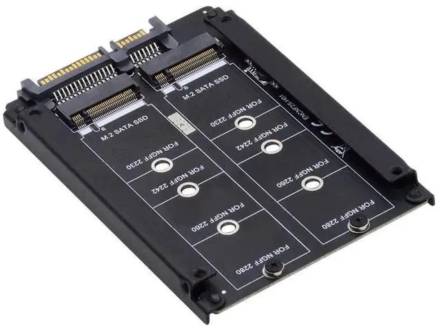 Alt view image 7 of 7 - Vszerda Dual NGFF B+M Key M.2 SSD Card JOBD Raid0 Span Bridge to 2.5inch SATA Combo HDD Disk Drive Enclosure