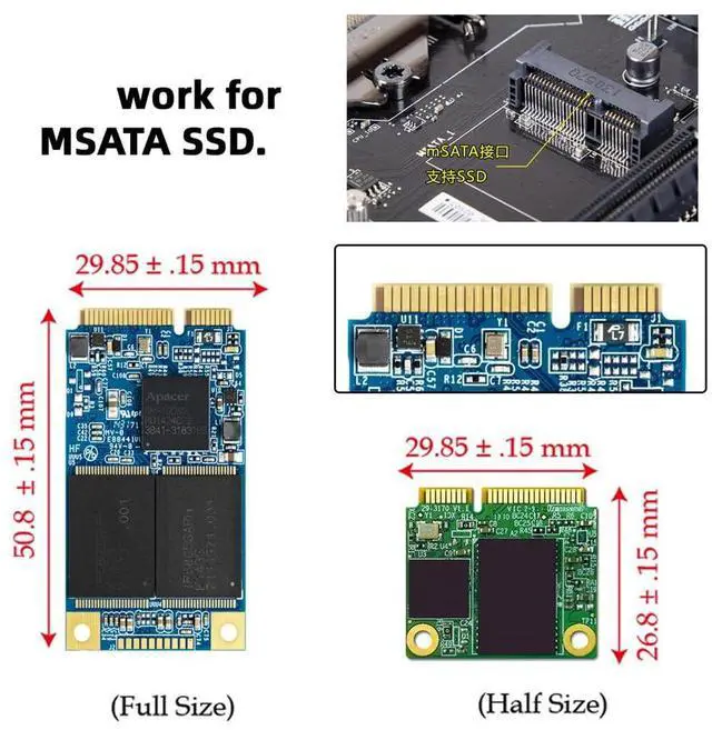 Alt view image 6 of 7 - Vszerda Dual MSATA NGFF B+M SSD Card JBOD Raid0 Span Bridge to 2.5inch SATA Combo HDD Disk Drive Enclosure