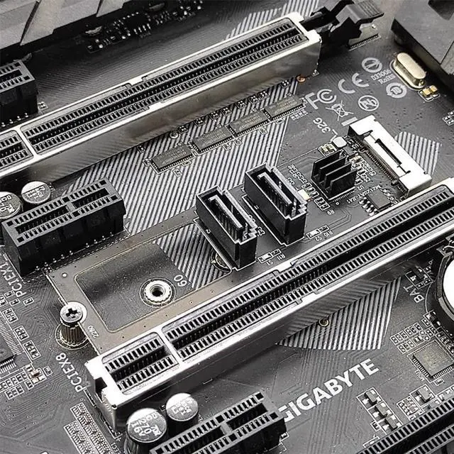 Alt view image 2 of 7 - Vszerda NGFF Key B+M PCI Express to SATA 3.0 6Gbps Dual Ports Vertical Adapter Converter Hard Drive Extension Card JMB582 2280