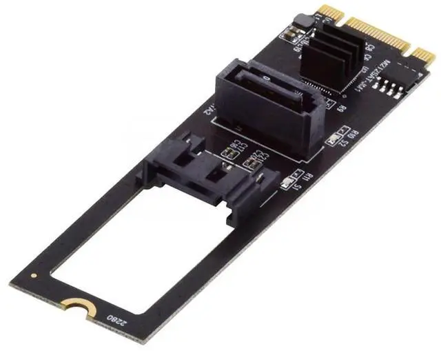 Main image of Vszerda NGFF Key B+M PCI Express to SATA 3.0 6Gbps Dual Ports Vertical Horizontal Adapter Converter Hard Drive Extension Card JMB582 2280