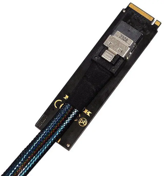 Alt view image 3 of 7 - Vszerda NGFF M-Key NVME to U.2 U2 Kit SFF-8639 to SFF-8654 Slimline SAS PCIe SSD Adapter for Mainboard