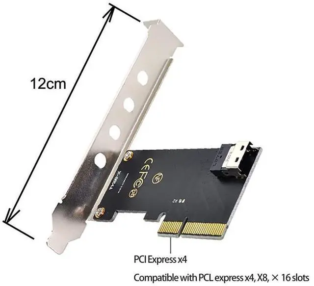 Alt view image 4 of 7 - Vszerda PCI-E 4X to U.2 U2 Kit SFF-8639 to SFF-8654 Slimline SAS NVME PCIe SSD Adapter for Mainboard