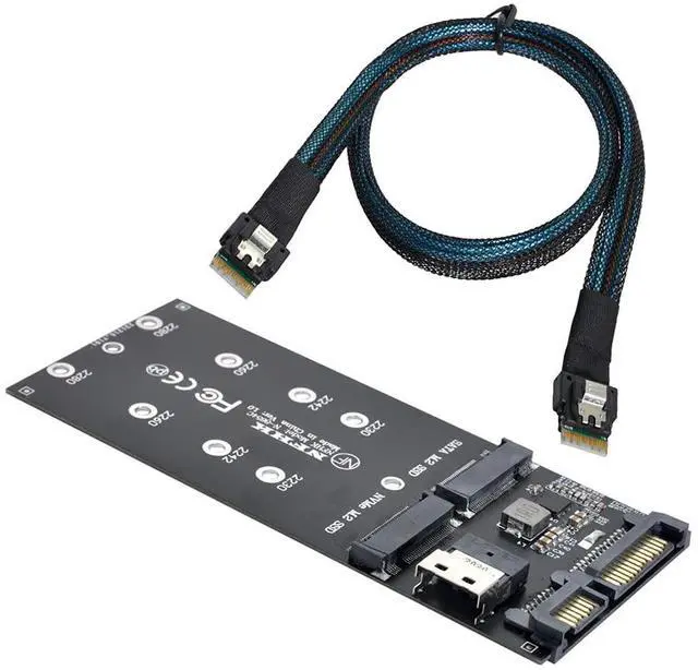 Main image of Vszerda SFF-8654 Cable & Card U2 Kit NGFF M-Key to Slimline SAS NVME PCIe SSD SATA Adapter for Mainboard