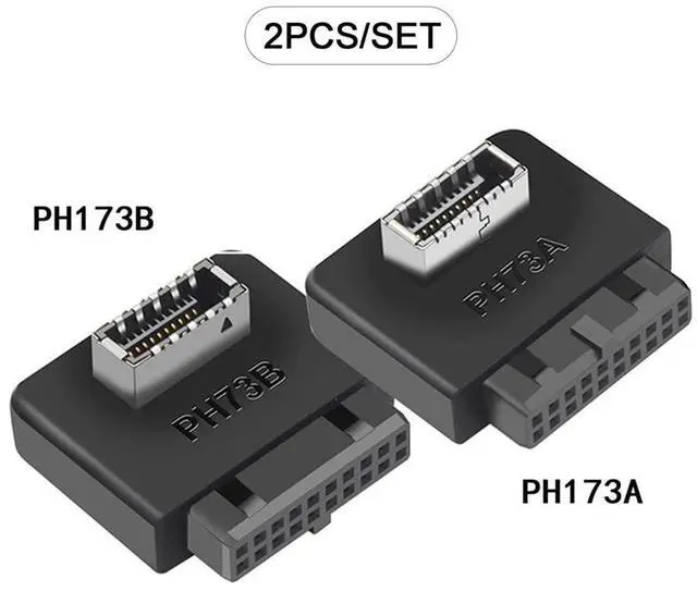 Alt view image 4 of 7 - Vszerda 2pcs USB 3.1 Front Panel Socket Key-A Type-E to USB 3.0 20Pin Header Male Extension Adapter for Motherboard