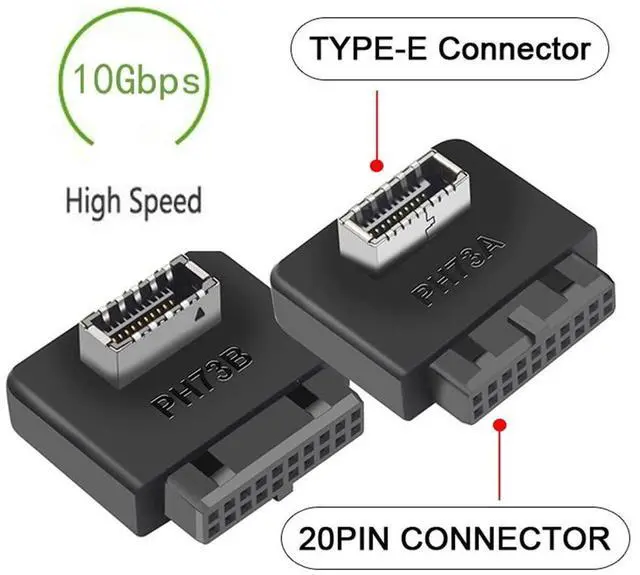 Alt view image 5 of 7 - Vszerda 2pcs USB 3.1 Front Panel Socket Key-A Type-E to USB 3.0 20Pin Header Male Extension Adapter for Motherboard
