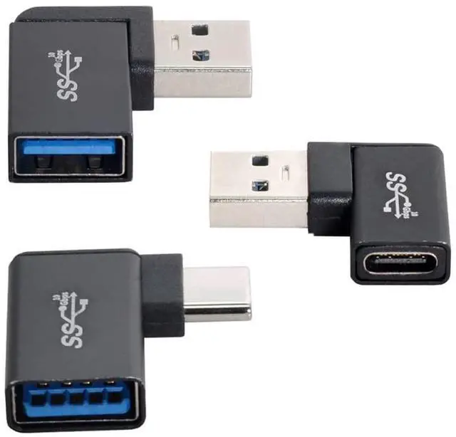 Main image of Vszerda 3pcs/lot Angled 90 Degree USB 3.1 Type C Male Female to USB3.0 Type A Female OTG Data 10Gbps Adapter