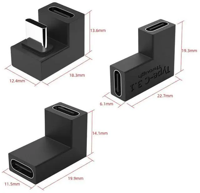 Alt view image 7 of 7 - Vszerda 3pcs/lot USB 3.1 Type C Male Female to USB-C Female Power Data 10Gbps Adapter for NS Switch & Phone