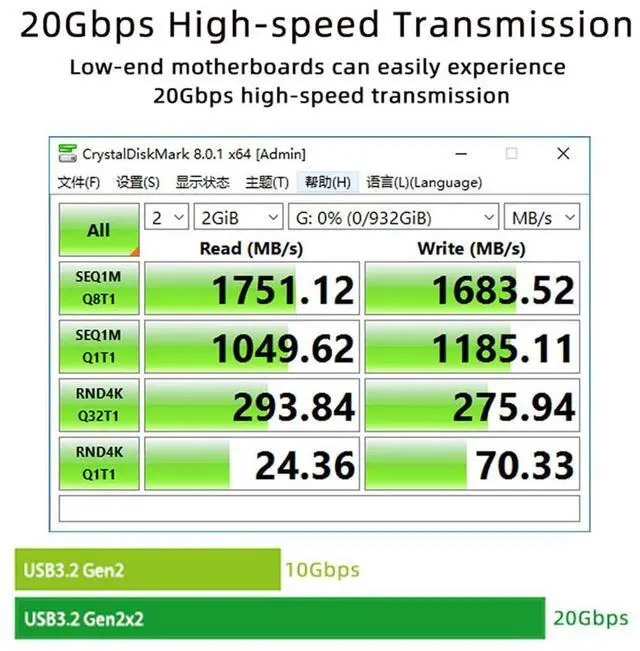 Alt view image 3 of 7 - Vszerda USB 3.2 Gen2 Type-C 20Gbps USB-C to PCI-E 4X Express Card Adapter for Desktop Motherboard