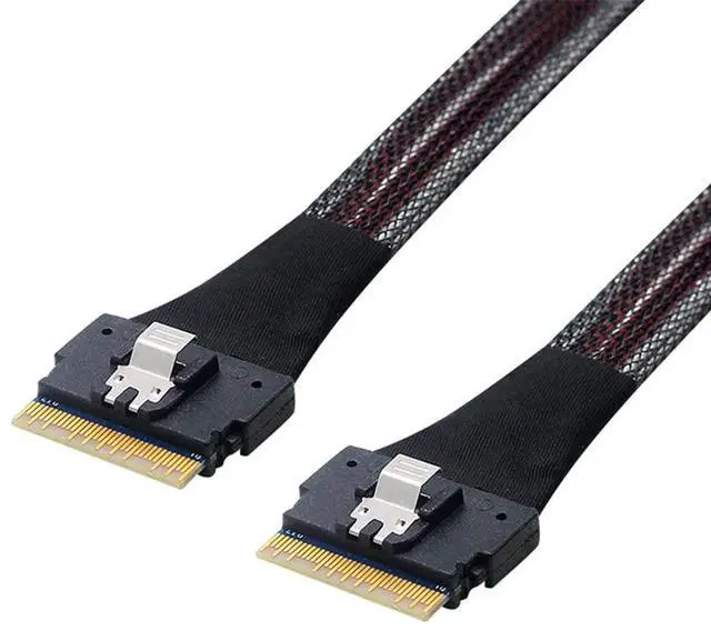 Main image of Vszerda PCI-E Slimline SAS 4.0 SFF-8654 8i 74pin Host to SFF-8654 74Pin Slim SAS Target Cable 50cm