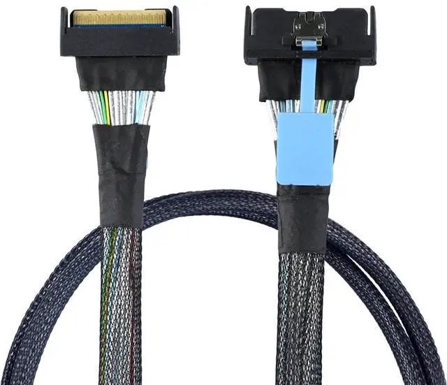 Main image of Vszerda PCI-E 5.0 Mini Cool Edge IO MCIO STR SFF-8654 PCI-E Slimline SAS 8i 74Pin Male to SFF-8654 SAS 4.0 74Pin Male SFF-8654 Extender Cable 50cm