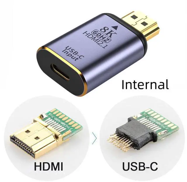 Alt view image 4 of 7 - Vszerda USB-C Type C Female Source to HDMI Sink HDTV Adapter 8K@60hz 4K@120hz for Tablet & Phone & Laptop