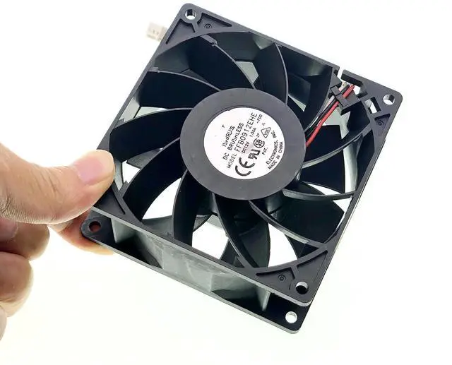 Alt view image 7 of 7 - New Cooling Fan for FFB0912EHE DC12V 1.50A 16.2W 5700RPM 102CFM 92X92X38mm 3-Pin 3-Wire Brushless Fan.