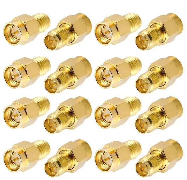 Main image of Vszerda 16Pack SMA Adapter SMA Male to RP SMA Female Jack Connector for RF Coax Cable Wi-Fi Antenna/Signal Booster/Repeaters/Radio/Extension Cable/FPV Drone