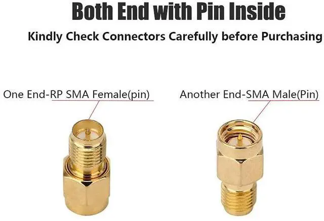Alt view image 2 of 5 - Vszerda (4Pack SMA Adapter SMA Male to RP SMA Female Jack Connector for RF Coax Cable Wi-Fi Antenna/Signal Booster/Repeaters/Radio/Extension Cable/FPV Drone