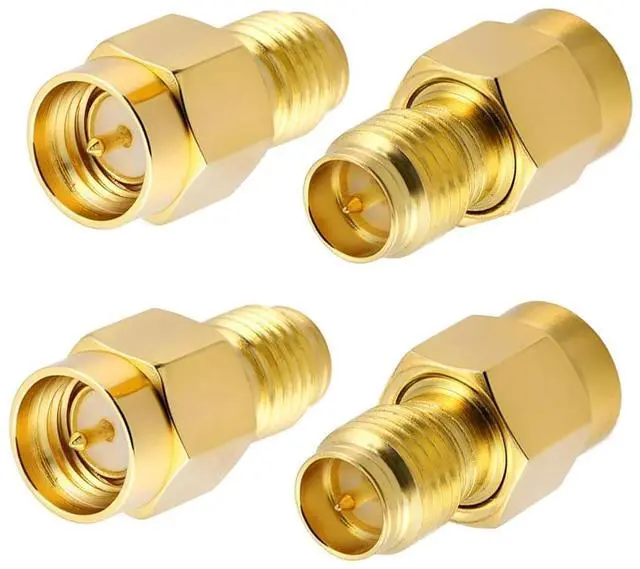 Main image of Vszerda (4Pack SMA Adapter SMA Male to RP SMA Female Jack Connector for RF Coax Cable Wi-Fi Antenna/Signal Booster/Repeaters/Radio/Extension Cable/FPV Drone