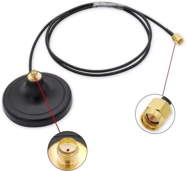 Main image of Vszerda Magnetic Mounting Base for GSM 3G 4G 5G Antenna with 10ft WiFi Extension Cable for 4G LTE WiFi Router Gateway Modem Hotspot Adapter Mobile Cell Phone Signal Booster Cellular Amplifier 1Pack
