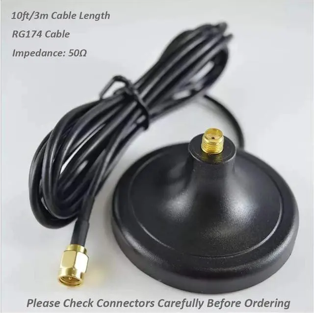 Alt view image 2 of 4 - Vszerda Magnetic Mounting Base for GSM 3G 4G 5G Antenna with 10ft WiFi Extension Cable for 4G LTE WiFi Router Gateway Modem Hotspot Adapter Mobile Cell Phone Signal Booster Cellular Amplifier 1Pack