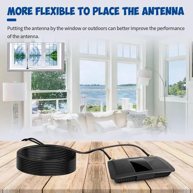 Alt view image 3 of 7 - Vszerda WiFi Antenna Extension Cable 2-Pack RP-SMA Male to RP-SMA Female Bulkhead Mount RG174 Cable 30 feet for WiFi Router Security IP Camera Wireless Network Card Adapter