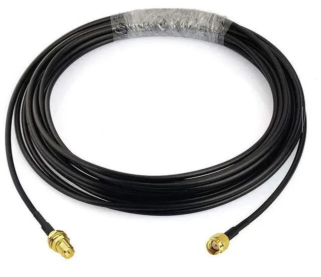 Alt view image 5 of 7 - Vszerda WiFi Antenna Extension Cable 2-Pack RP-SMA Male to RP-SMA Female Bulkhead Mount RG174 Cable 5m 16.5 feet for WiFi Router Security IP Camera Wireless Network Card Adapter