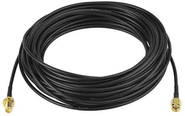 Alt view image 6 of 7 - Vszerda WiFi Antenna Extension Cable 2-Pack RP-SMA Male to RP-SMA Female Bulkhead Mount RG174 Cable 30 feet for WiFi Router Security IP Camera Wireless Network Card Adapter