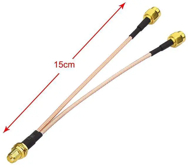 Alt view image 3 of 6 - Vszerda RP-SMA Female Bulkhead Mount to Dual RP-SMA Male WiFi Antenna Adapter Splitter Cable 15cm 6 inch for WiFi Router Hotspot Wireless Mini PCI Express PCIE Network Card Adapter