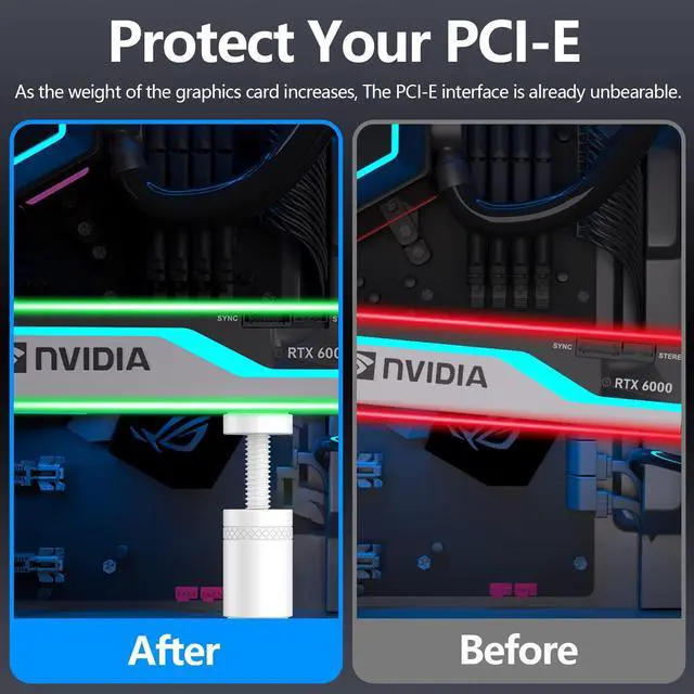 Alt view image 4 of 6 - Vszerda Compact GPU Anti-Sag Stick, Video Card Support Bracket with Magnet & Non-Slip Base (S, 25-50mm)