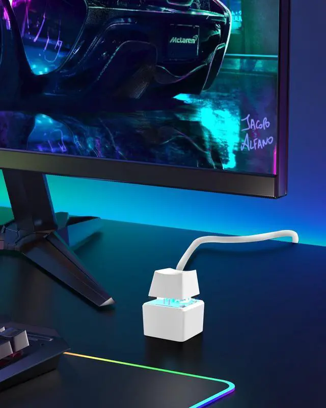 Alt view image 6 of 7 - Vszerda PC Switch Button, External Power Button with 65 inch Cable, LED Light, Compatible with PC Case and Motherboard