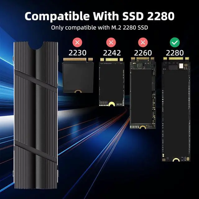 Alt view image 5 of 7 - Vszerda M.2 SSD Heatsink, M.2 2280 SSD Cooler Aluminium M.2 Heatsink Cooler Double-Sided Heat Sink with Silicone Thermal Pads for PC / PS5 M.2 PCIE NVMe SSD (Black)