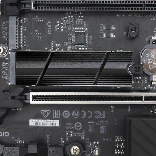Alt view image 6 of 7 - Vszerda M.2 SSD Heatsink, M.2 2280 SSD Cooler Aluminium M.2 Heatsink Cooler Double-Sided Heat Sink with Silicone Thermal Pads for PC / PS5 M.2 PCIE NVMe SSD (Black)