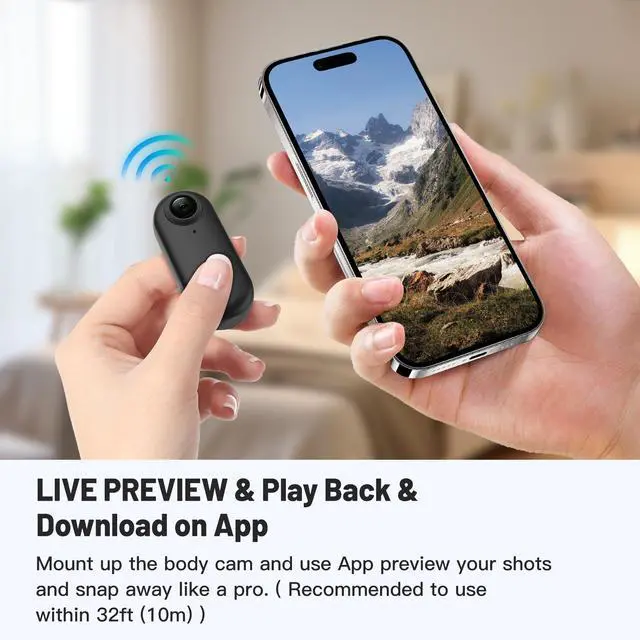 Alt view image 4 of 7 - 128GB FHD 1080P Mini Body Camera, Wearable Action Body Cam, Thumb Size Hands Free Recording Body Worn Camera, Premium Portable Camcorder Mount Anywhere for Security, Work, Guard, Travel (Black)