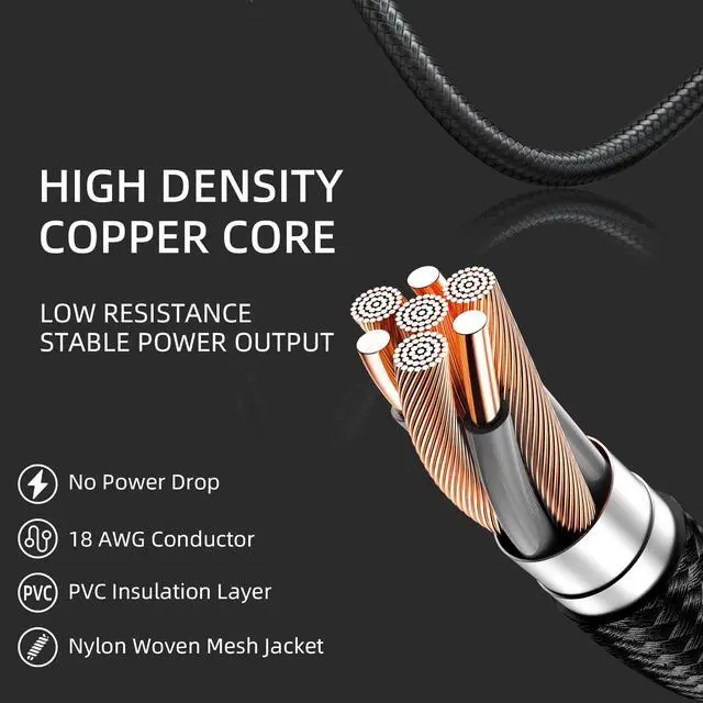 Alt view image 3 of 7 - Vszerda PSU Cables, 18AWG PSU Cable Extension Kit, 24pin ATX /4+4pin EPS /6+2pin 35CM Length with Cable Combs PCI-E/PC Sleeved Cable for ATX Power Supply (Black)