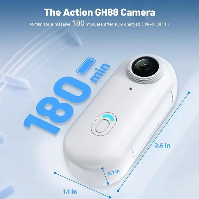 Alt view image 3 of 7 - Vszerda 128GB FHD 1080P Mini Body Camera, Wearable Action Body Cam, Thumb Size Hands Free Recording Body Worn Camera, Premium Portable Camcorder Mount Anywhere for Pet Walking, Work, Travel (White)