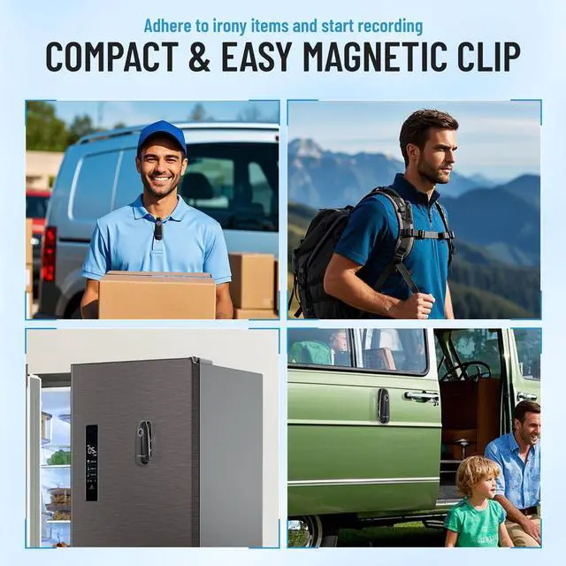 Alt view image 4 of 6 - Vszerda Mini Body Camera with Audio and Video Recording 1080P 64GB Motion Detection Video Recorder Wearable POV Camcorder with Magnetic Pocket Portable DV for Cycling,Pets,Walking,Travaling