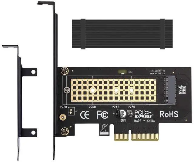 Main image of BUCIER M.2 NVME to PCIe 3.0 x4 Adapter with Aluminum Heatsink Solution