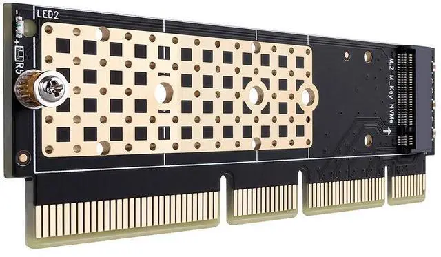 Alt view image 2 of 7 - BUCIER NVME Adapter with Heat Sink fo M.2 NVME (M-Key) SSD to PCIE 3.0 X16 Expansion Card