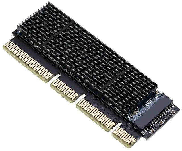 Alt view image 6 of 7 - BUCIER NVME Adapter with Heat Sink fo M.2 NVME (M-Key) SSD to PCIE 3.0 X16 Expansion Card